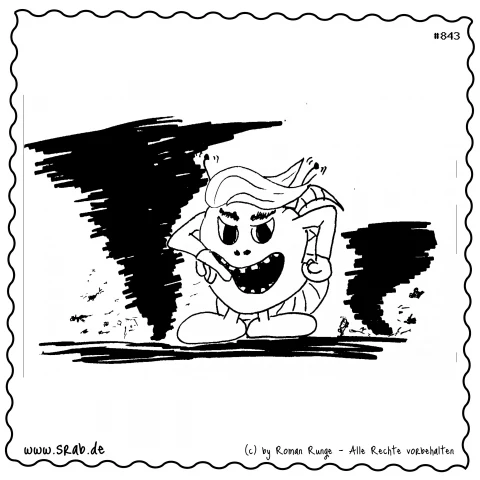 Srab #00843 - Trump Klimawandel Satire Sturm Frisur