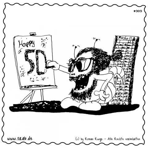 Kreative Hommage an Kinaderart - Dieser kreative Srab ist eine liebevolle Hommage an den Künstler und Influencer Kinaderart – Sven Kinader. Er steht vor seiner Staffelei und zeigt ein frisch gemaltes Kunstwerk mit