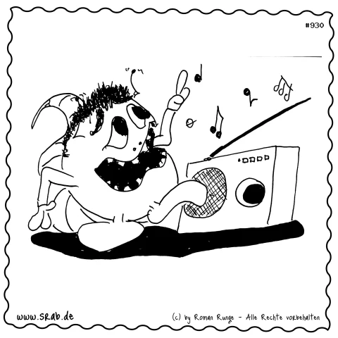 In diesem lebendigen Motiv bringt der Srab seine Leidenschaft für Musik und Tanz zum Ausdruck. Mit einem Finger in die Luft zeigt er seine Begeisterung und verbreitet gute Laune. Die Musiknoten aus dem Radio unterstreichen die jugendliche Dynamik und die Freude am Feiern. Die Darstellung lädt dazu ein, sich der Tanzfläche hinzugeben und mit ihm die Liebe zur Musik zu teilen.