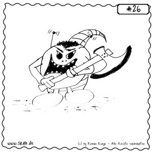 srab 00026 axt holzfaeller henker cartoon alien