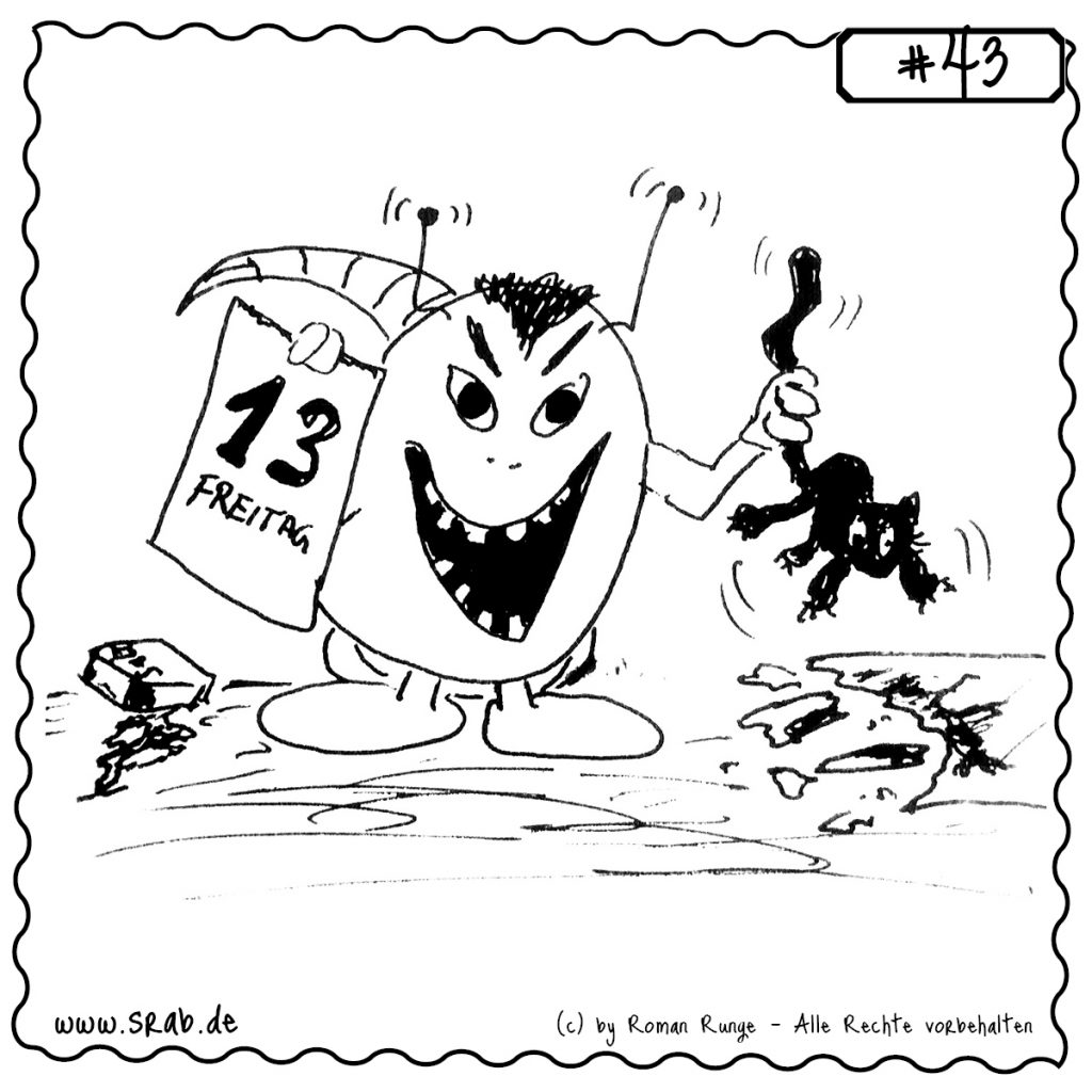 srab 00043 0115 freitag der 13. unglueck glueck pech latze kalender scherben salz aberglaube