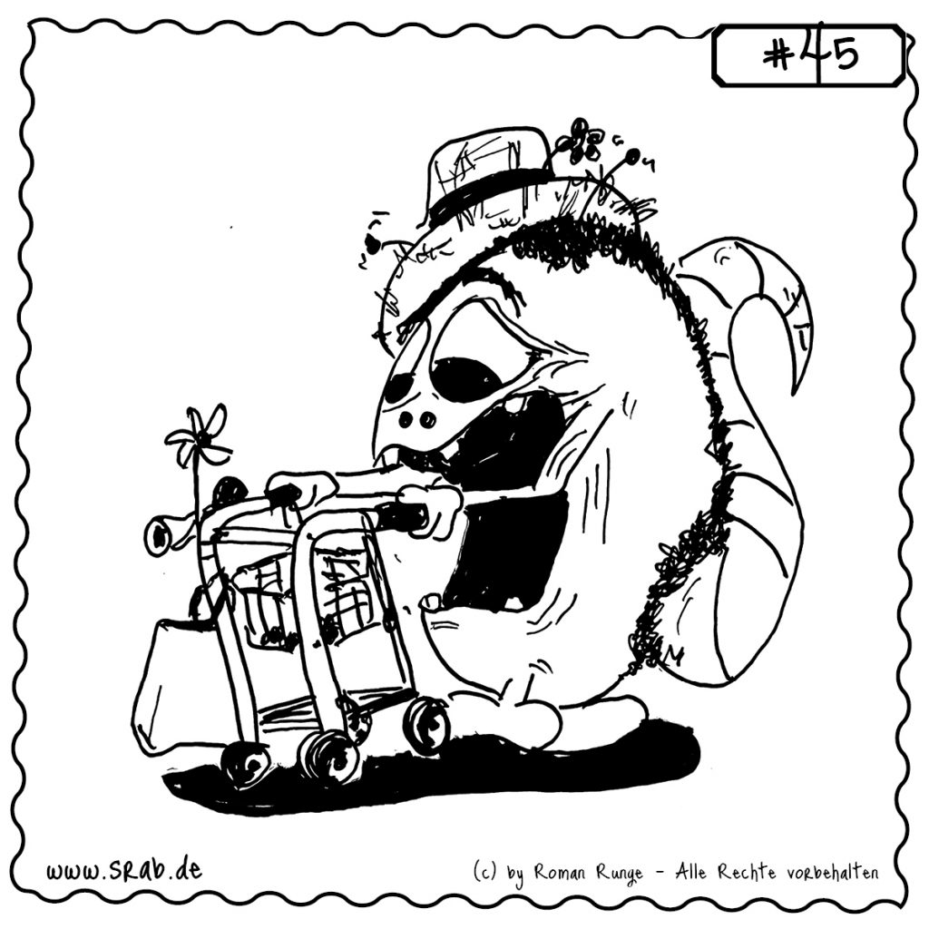 srab 00045 0944 rollator senior oma opa hut tasche alter hupe windmuehle rentner