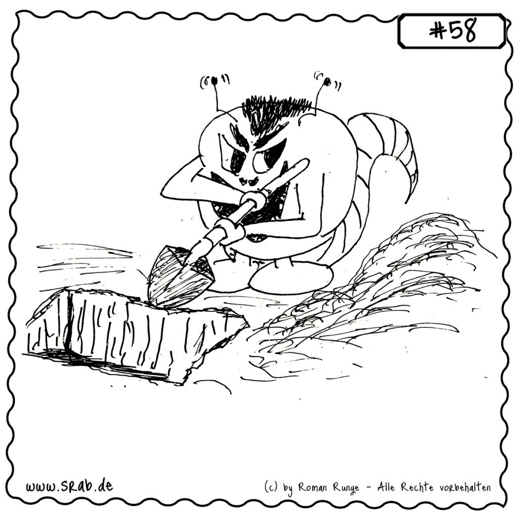 srab 00058 schaufelarbeit gartenprojekt alien