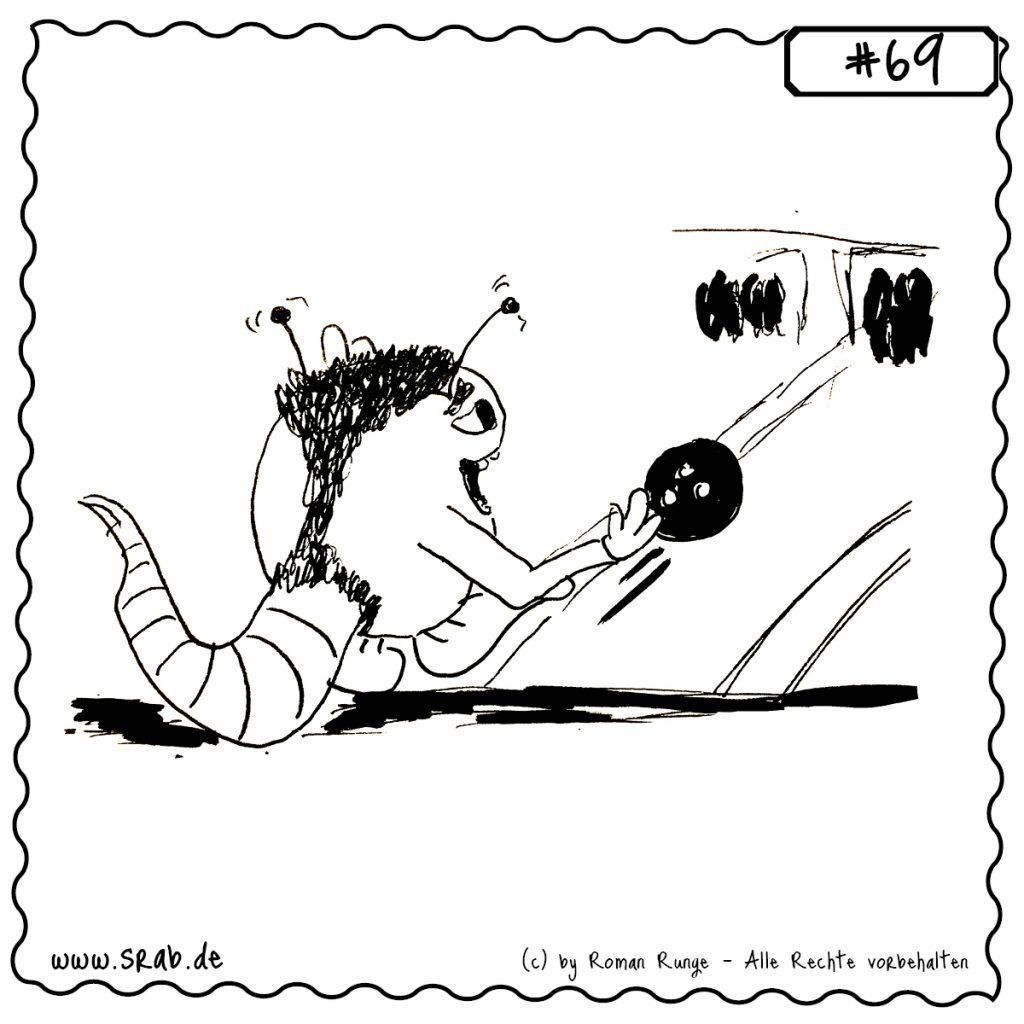 srab 00069 bowling spass hobby alien kugelwurf