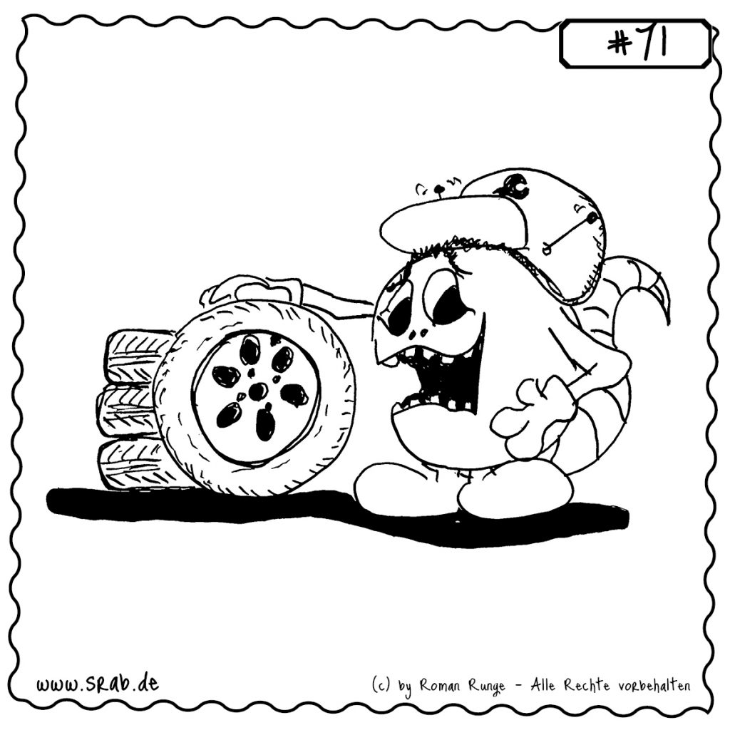 srab 00071 werkstatt reifen auto mechaniker alien