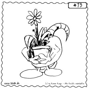 srab 00073 blume im topf alien geschenk trost liebevoll