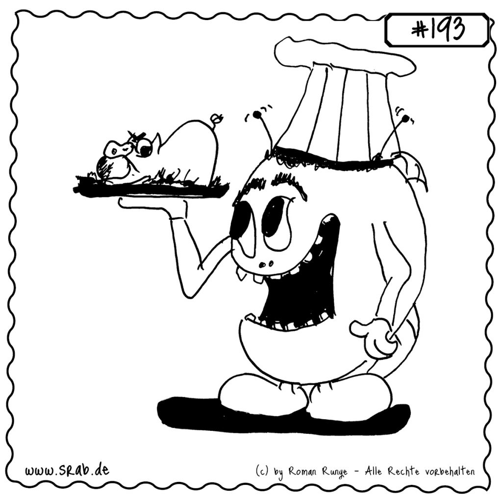 srab 00193 koch schwein essen restaurant tier humor