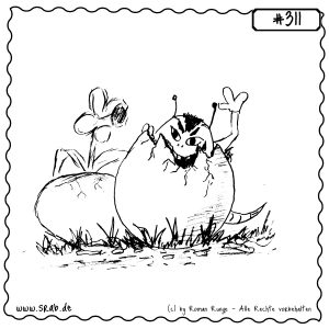 srab 00311 osterei schluepfen fruehling blume feiertag winken