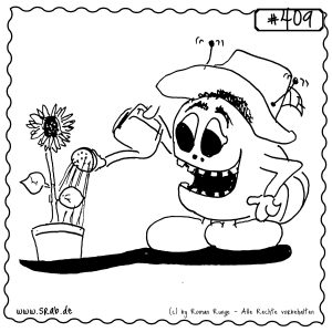 srab 00409 gaertner sonnenblume giesskanne natur alien