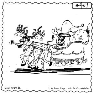 srab 00457 schrilles weihnachten rentier schlitten geschenke