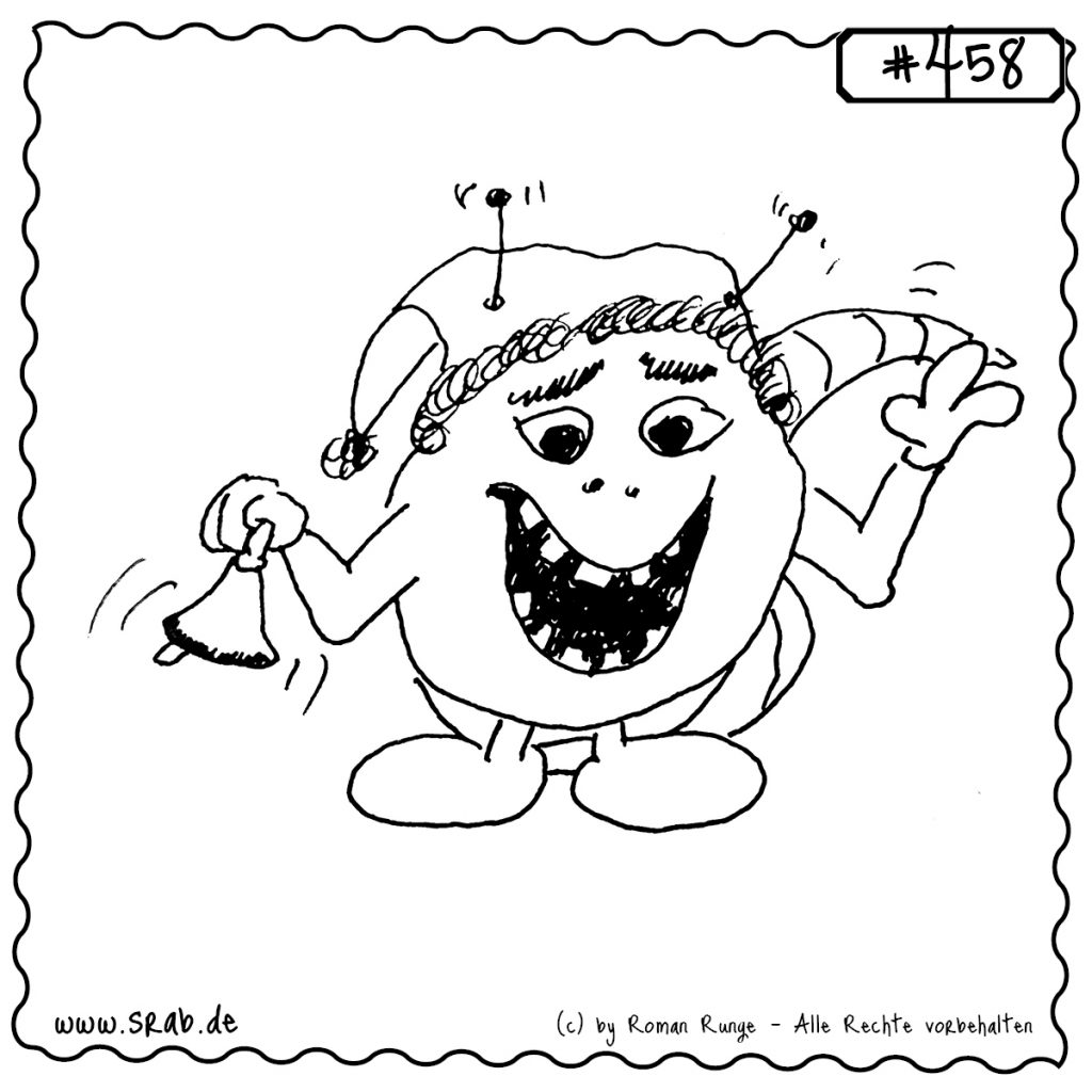 srab 00458 weihnachtsglocke lachen muetze alien