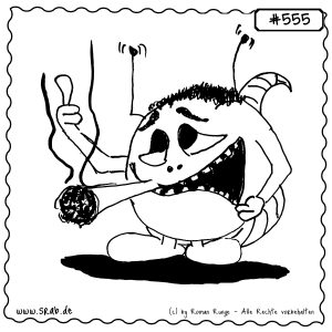 srab 00555 mit zigarette und daumen hoch sarkastisch